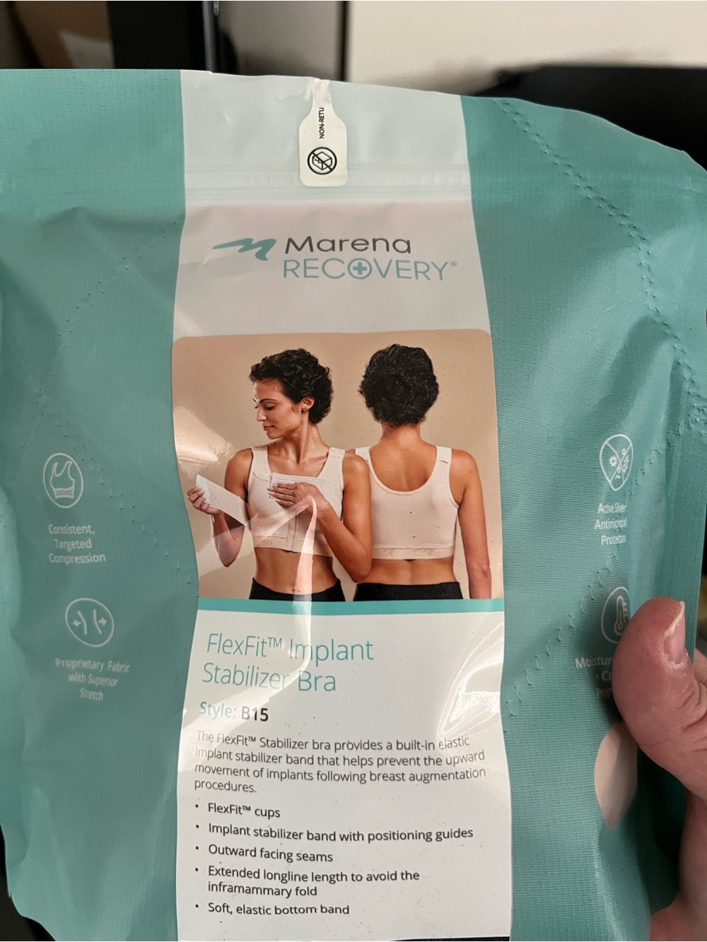 Marena Recovery FlexFit Implant Stabilizer Bra Nude 34/D/E